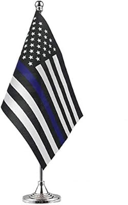 GentleGirl.USA Thin Blue Line USA American Police Table Flag,Stick Small Mini American Police Fla... | Amazon (US)