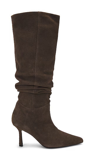Dani Extended Calf Boot in Dark Chocolate Brown | Revolve Clothing (Global)