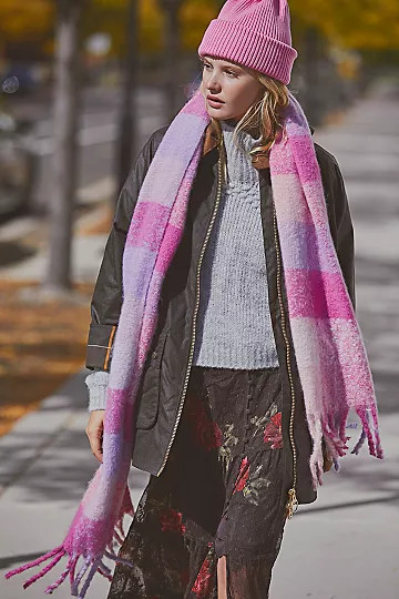 Piper Plaid Recycled Blend Fringe Scarf | Free People (Global - UK&FR Excluded)