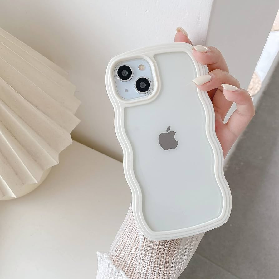 QLTYPRI Compatible with iPhone 13/iPhone 14(6.1 inch) Case, Cute Curly Wave Frame Clear Case for ... | Amazon (US)
