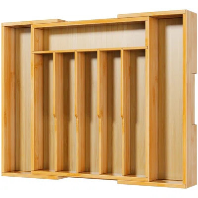Large Thickened Silverware Organizer - Expandable Bamboo Kitchen Drawer Organizer For Cooking Utensils And Cutlery, Sturdy Kitchen Organizers And Stor | Wayfair North America