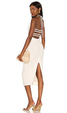 L'Academie Joey Midi Dress in Ivory from Revolve.com | Revolve Clothing (Global)