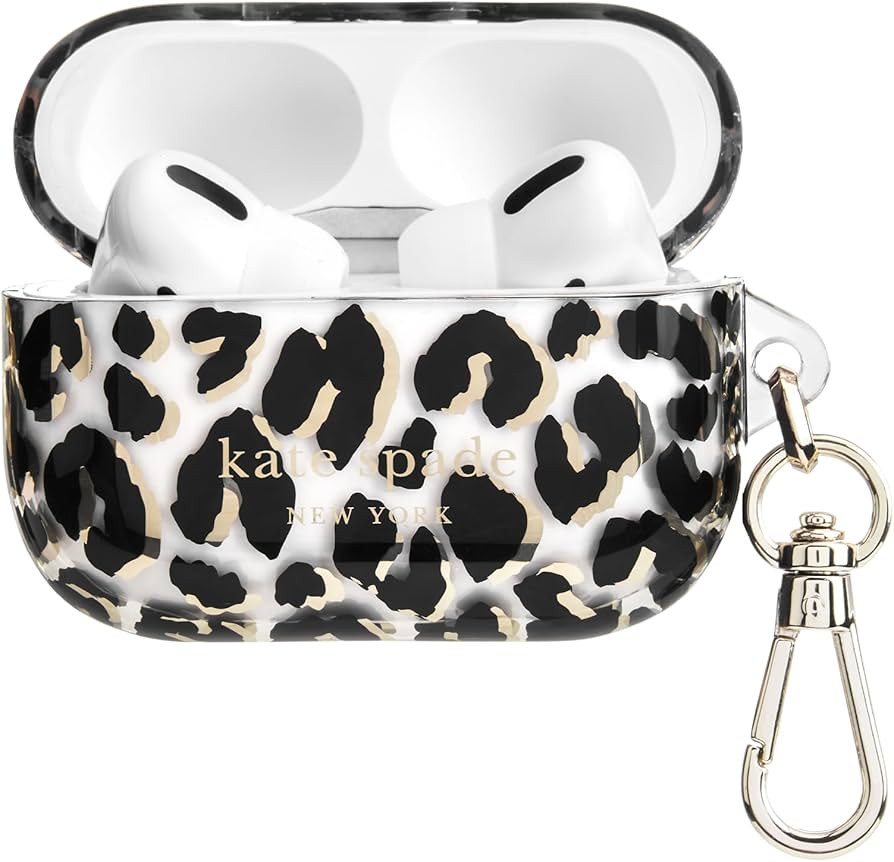 kate spade new york AirPods Pro Protective Case with Keychain Ring - City Leopard, Compatible wit... | Amazon (US)