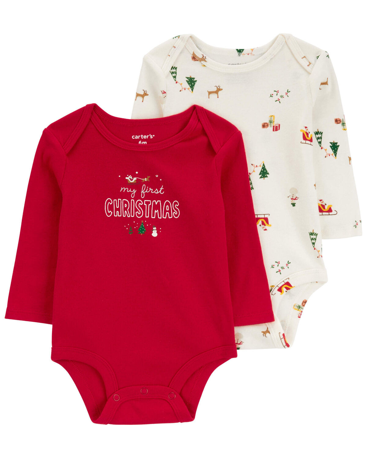Baby 2-Pack My First Christmas Long-Sleeve Bodysuits - Carter's | Carter's | Carter's Inc