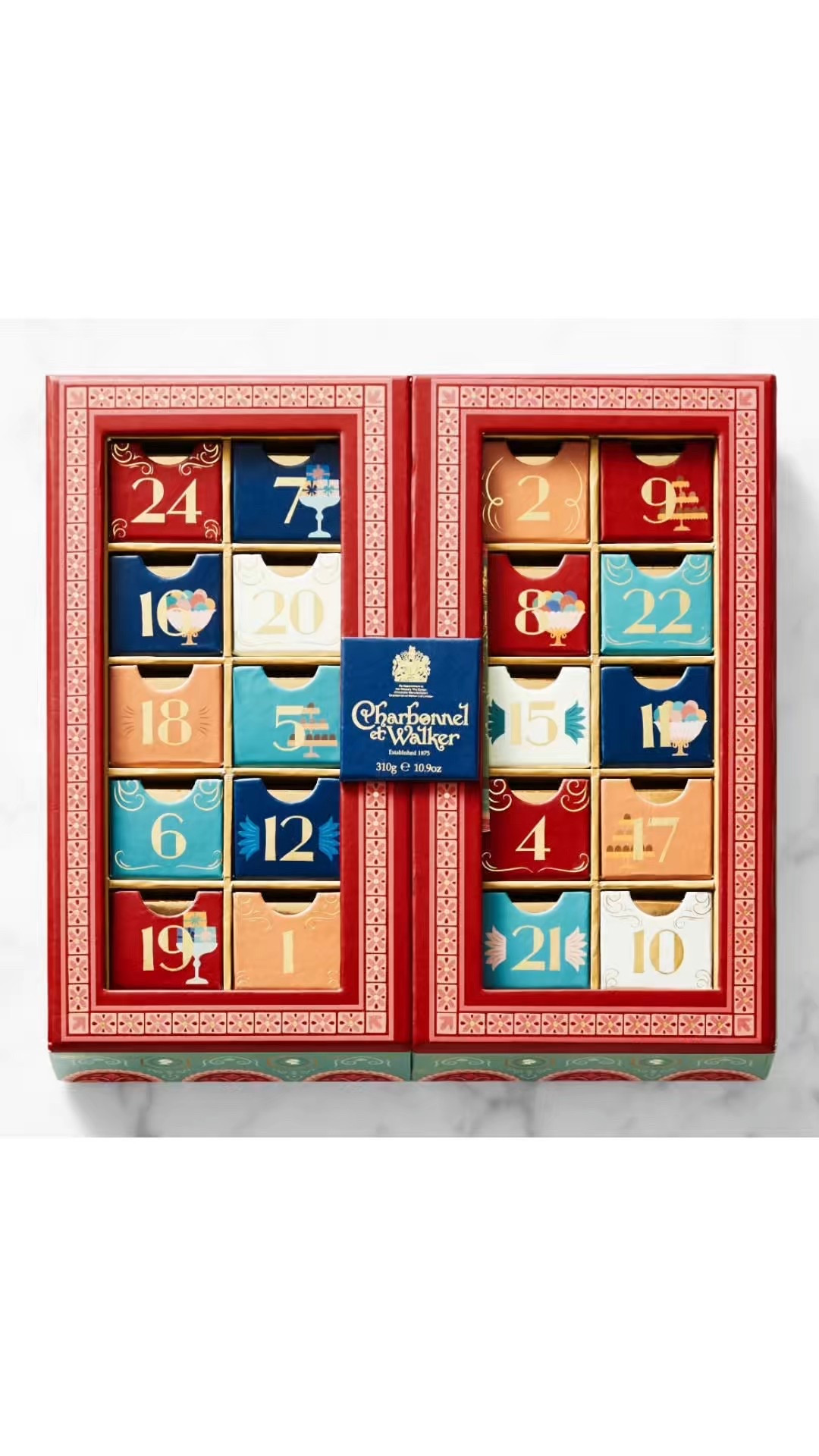 Charbonnel et Walker Chocolate & Truffle Advent Calendar

It contains 25 handmade chocolates in flavors from Milk Fudge Vanille and Dark Truffle Café to Gingerbread Truffle and Dark Noisette Cream. Made with the finest ingredients by master British confectioners, each irresistible treat is packed in a petite gold box and tucked into a numbered drawer inside the elegant cabinet-style presentation case.

#LTKHoliday #LTKSeasonal #LTKGiftGuide