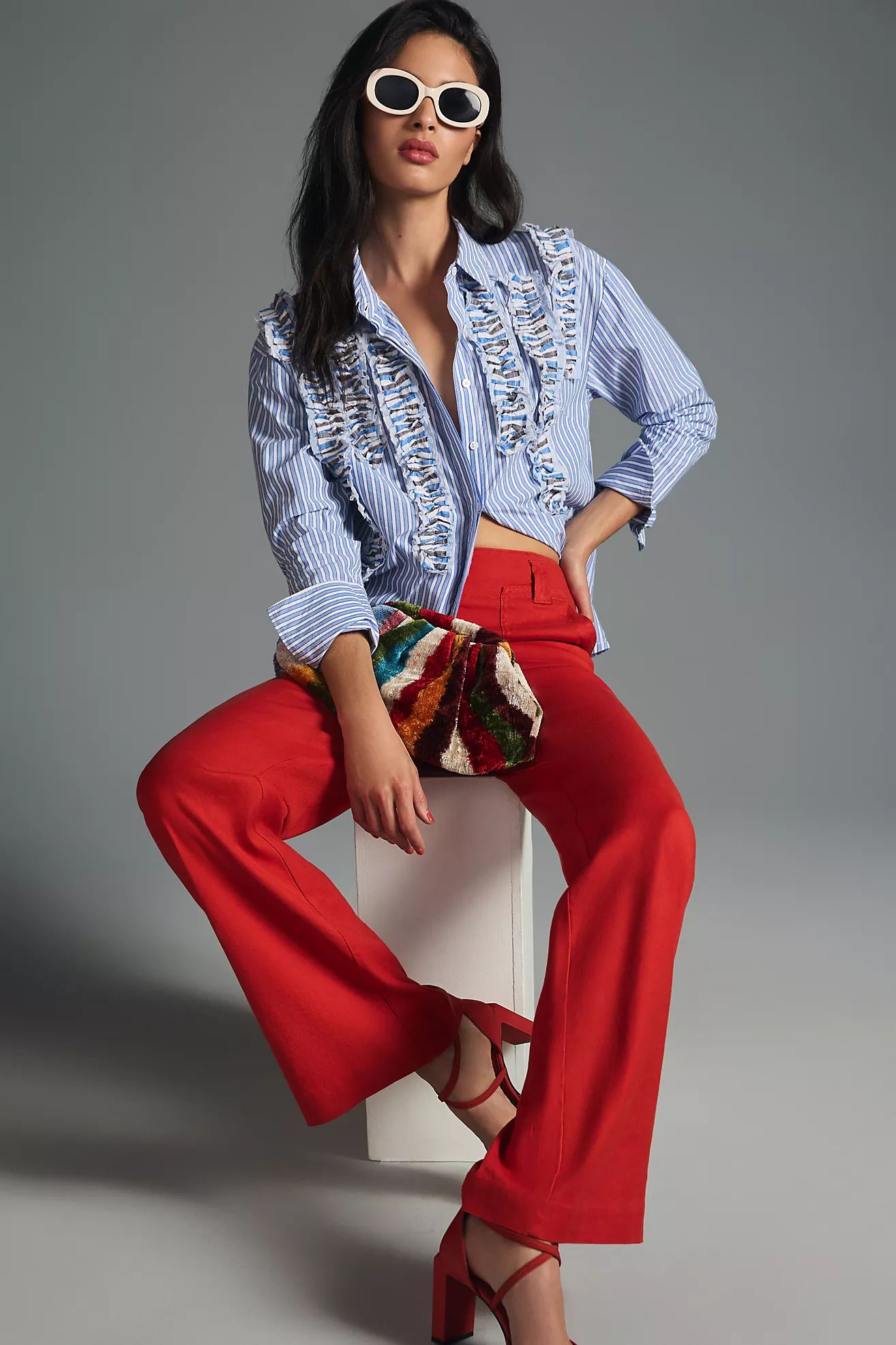 Maeve Ruffled Buttondown | Anthropologie (US)