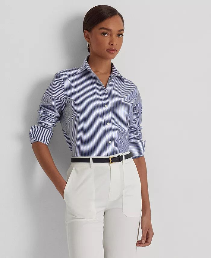 Lauren Ralph Lauren Non-Iron Straight-Fit Shirt, Regular & Petite - Macy's | Macy's