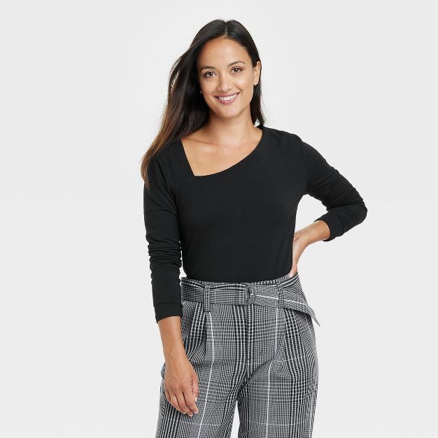 Women's Long Sleeve Asymmetrical Top - A New Day™ | Target