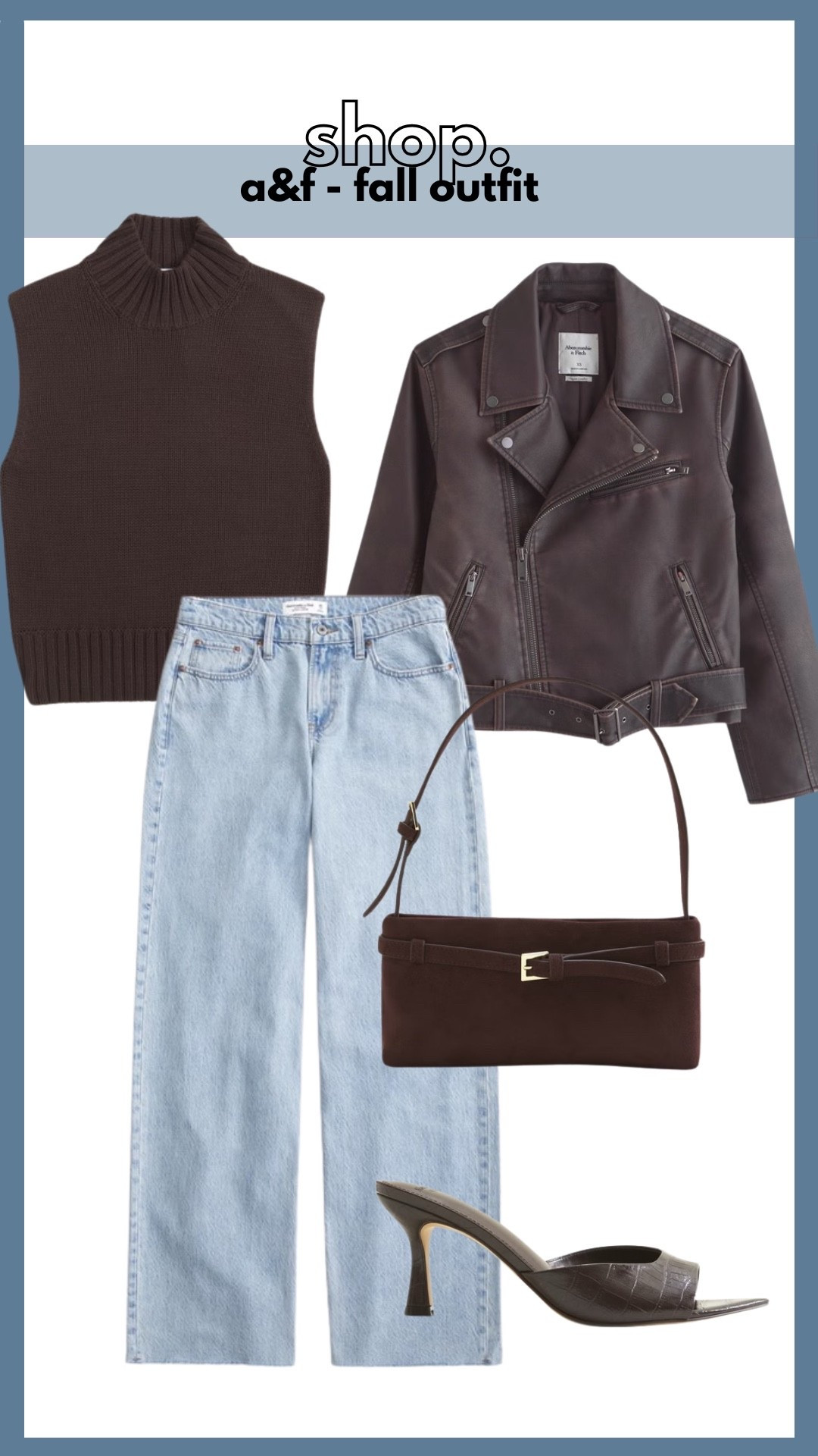 Abercrombie outfit, fall outfits, a&f outfits, jeans, leather jacket, sweater, heels 

#LTKSeasonal #LTKShoeCrush #LTKFindsUnder100