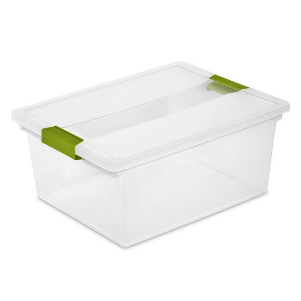 Sterilite Deep Clip Box Clear with Green Latches | Target