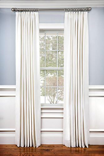 100% Linen pinch pleated lined window curtain panel Drape (White, 27"W X 84"L) | Amazon (US)