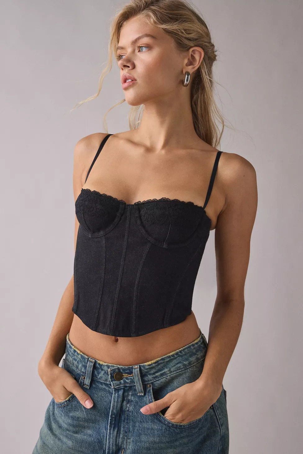 Out From Under Modern Love Golden Hour Denim Corset | Urban Outfitters (US and RoW)