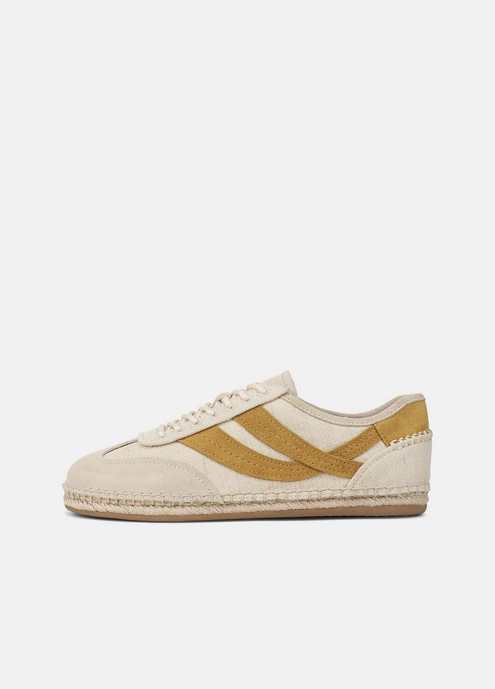 Women's Oasis Linen & Leather Espadrille Sneaker, Moonlight/golden Desert, Size 8 Vince | Vince LLC