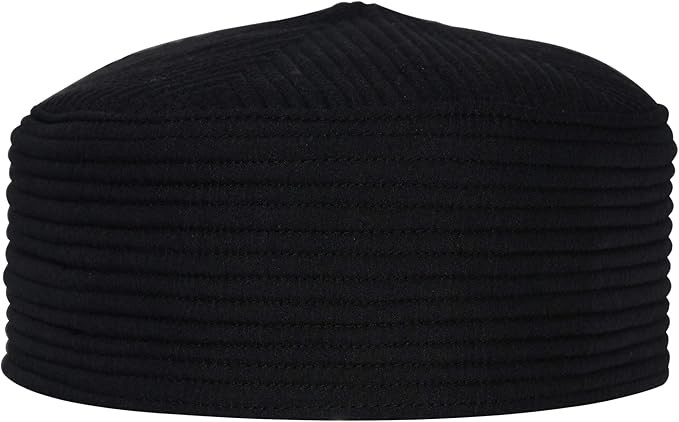 TheKufi® Black Muslim Kufi Cap Padded Rounded-top Straight-Stitch Design Islamic Wardrobe Prayer... | Amazon (US)