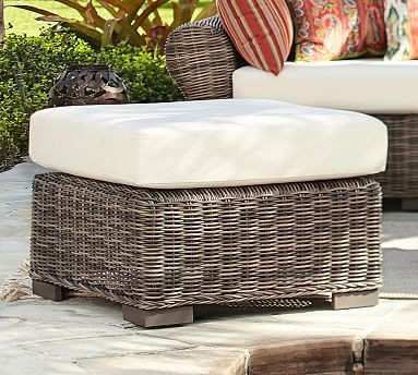 Huntington All-Weather Wicker Sectional Ottoman | Pottery Barn (US)