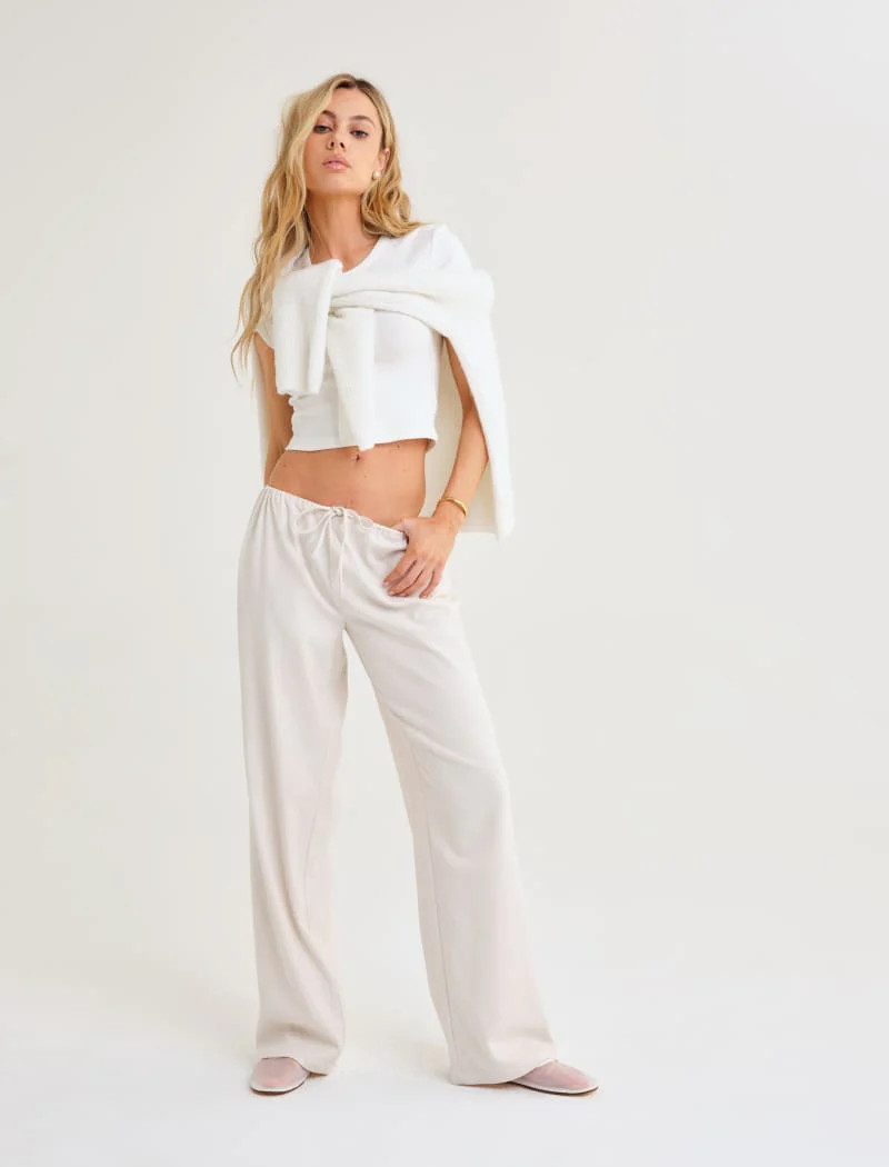 Easy Drawstring Pant | Cream | Rumored