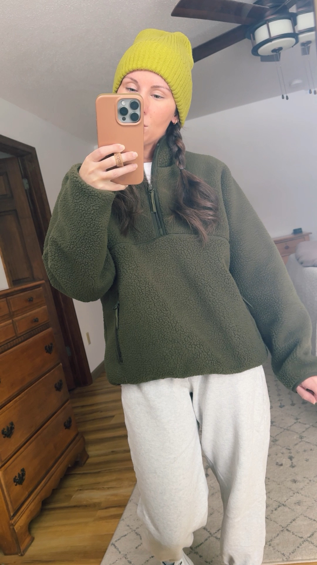 Wearing medium in the cotton long sleeve (a great basic!), small in my green sherpa, xs petite in my joggers (older, so I linked similar), and 6 in my sneakers (also linked more affordable ones )

#LTKSeasonal #LTKFindsUnder100 #LTKgrwm