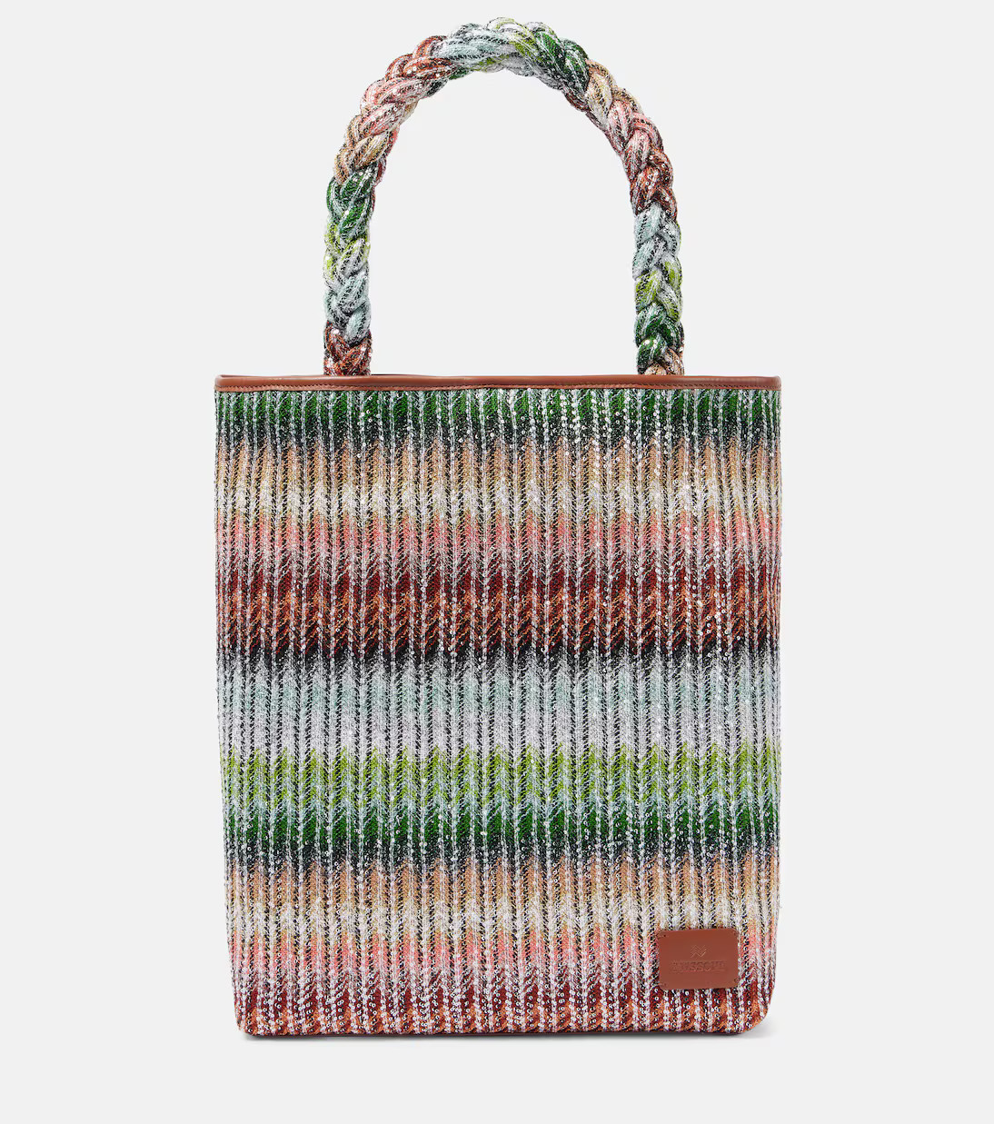 Zigzag Large leather-trimmed tote bag | Mytheresa (US/CA)
