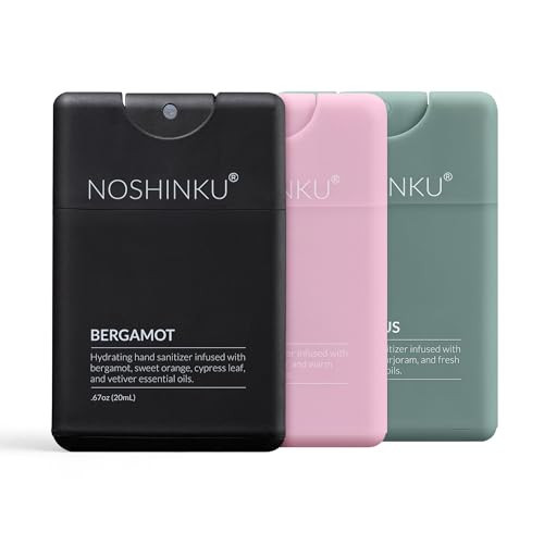 Noshinku - Refillable Hand Sanitizer Discovery 3-Pack, Travel Size Spray with Hydrating Botanical Oils, Natural Ingredients, All Natural Fragrances, Sugarcane Derived Alcohol, No Parabens, No Dyes | Amazon (US)