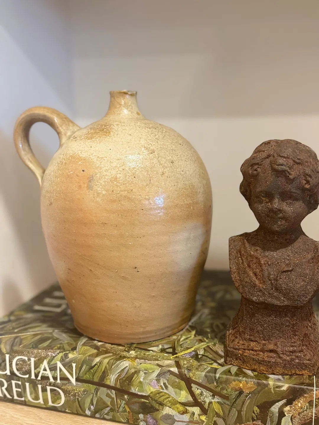 Antique French Stoneware Jug: 19th Century Farmhouse Pottery, Ochre Glaze | Etsy (US)