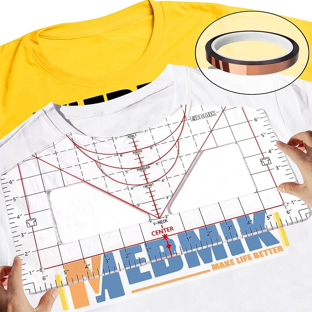 Tshirt Ruler Guide for Vinyl Alignment,T Shirt Ruler to Center Design,Tshirt Measurement Tool wit... | Amazon (US)