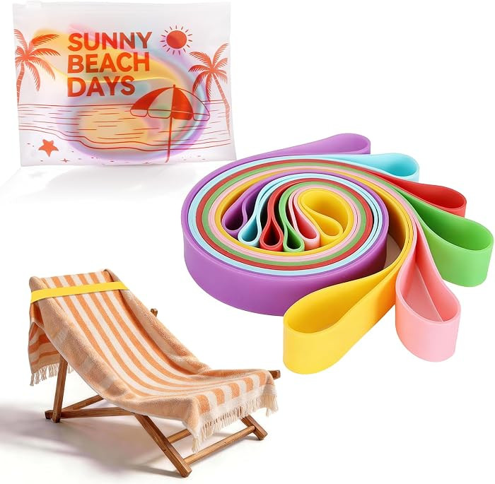6 Pcs Beach Towel Bands for Cruise Chairs - Pool Beach Summer Travel Vacation Cruise Ship Essenti... | Amazon (US)