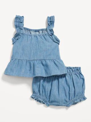 Sleeveless Chambray Top & Bloomer Shorts Set for Baby | Old Navy (US)