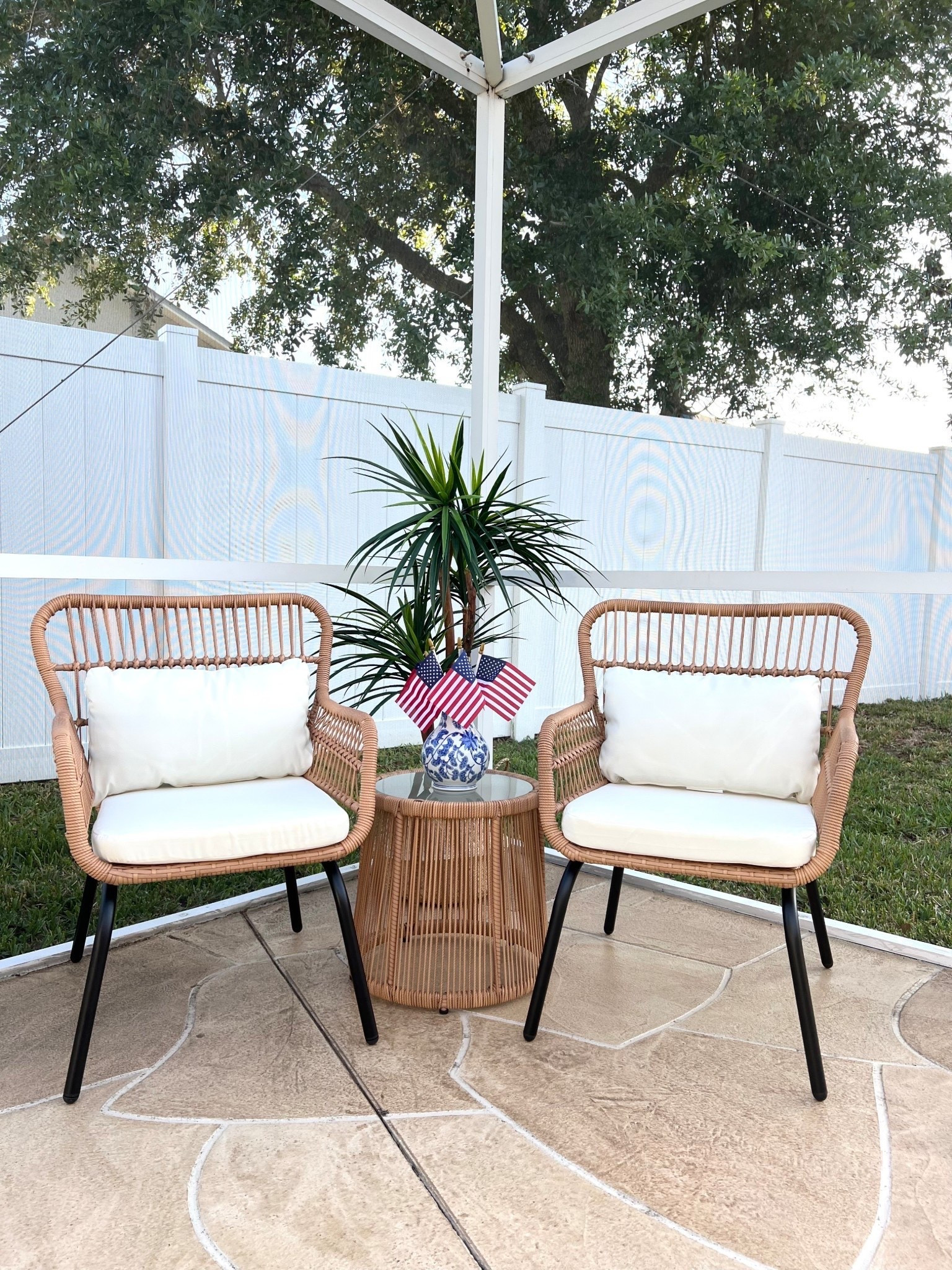🙌🏼WAYFAIR OUTDOOR PATIO FURNITURE: #ad Looking to refresh your space or add extra seating options to your patio this spring and summer? #wayfair #wayfairfurniture @Wayfair 

🙌🏼This outdoor wicker 3-piece bistro set includes 2 patio chairs and a matching table with a tempered glass top. All-weather patio conversation set made from rust and water-resistant pe rattan and powder-coated steel. Outdoor wicker patio furniture set with table & cushions offers you a quiet, cozy space outdoors. Outdoor rattan patio sectional furniture set for any garden, patio, front porch, backyard, pool, or deck. Color: Beige/Yellow

Features:
👉🏼Powder-coated steel frames and PE wicker are rustproof and weather-resistant for long-term use
👉🏼Each seat holds up to 330 lbs; table supports up to 90 lbs
👉🏼Anti-slip foot pads protect floors and add stability
👉🏼Thick sponge cushions offer comfort and support
👉🏼Zippered covers are easy to remove and clean
👉🏼Extended backrest provides full back support
👉🏼Round tempered glass table resists spills and is easy to clean

#wayfairhome #wayfairfinds #pooldeck #patio #patiofurniture

#LTKSeasonal #LTKOver40 #LTKSaleAlert #LTKHome #LTKSwim