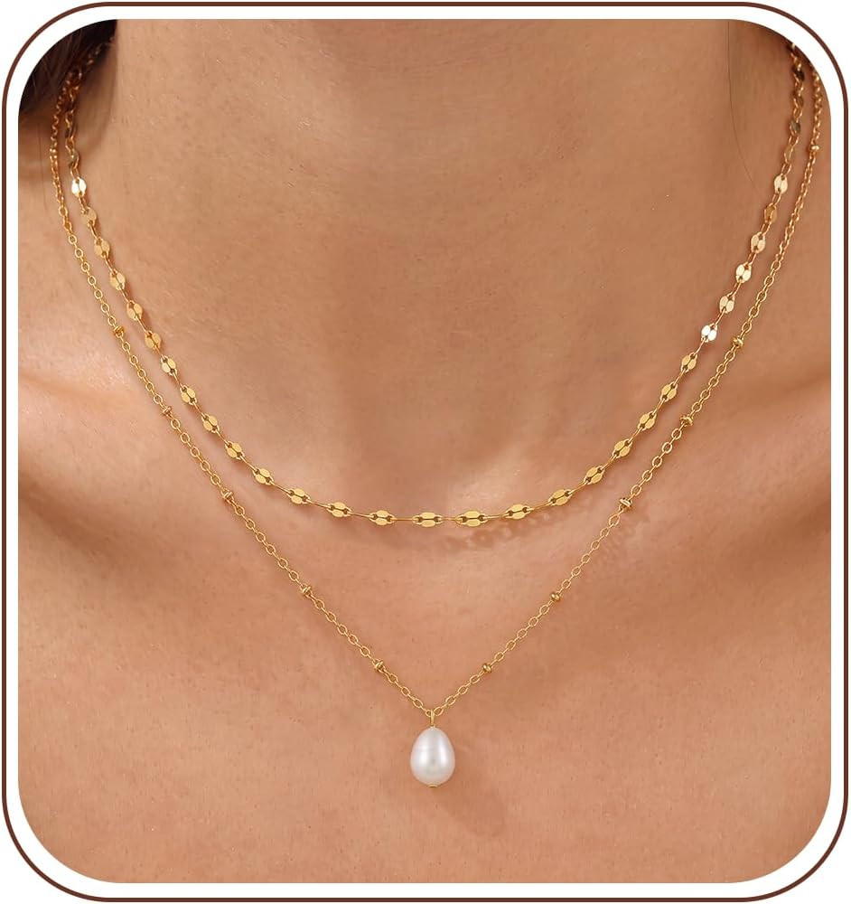 Gold Pearl Necklaces For Women Dainty Wedding Jewelry Gift For Her | Amazon (US)
