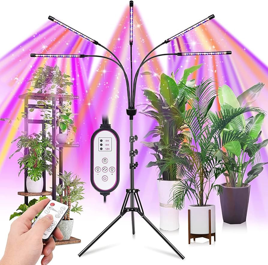 KEELIXIN Grow Lights for Indoor Plants,5 Heads Red Blue White Full Spectrum Plant Light with 15-6... | Amazon (US)