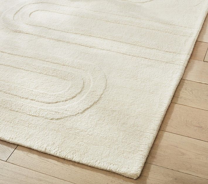 Carved Arches Natural Wool Rug | Pottery Barn Kids
