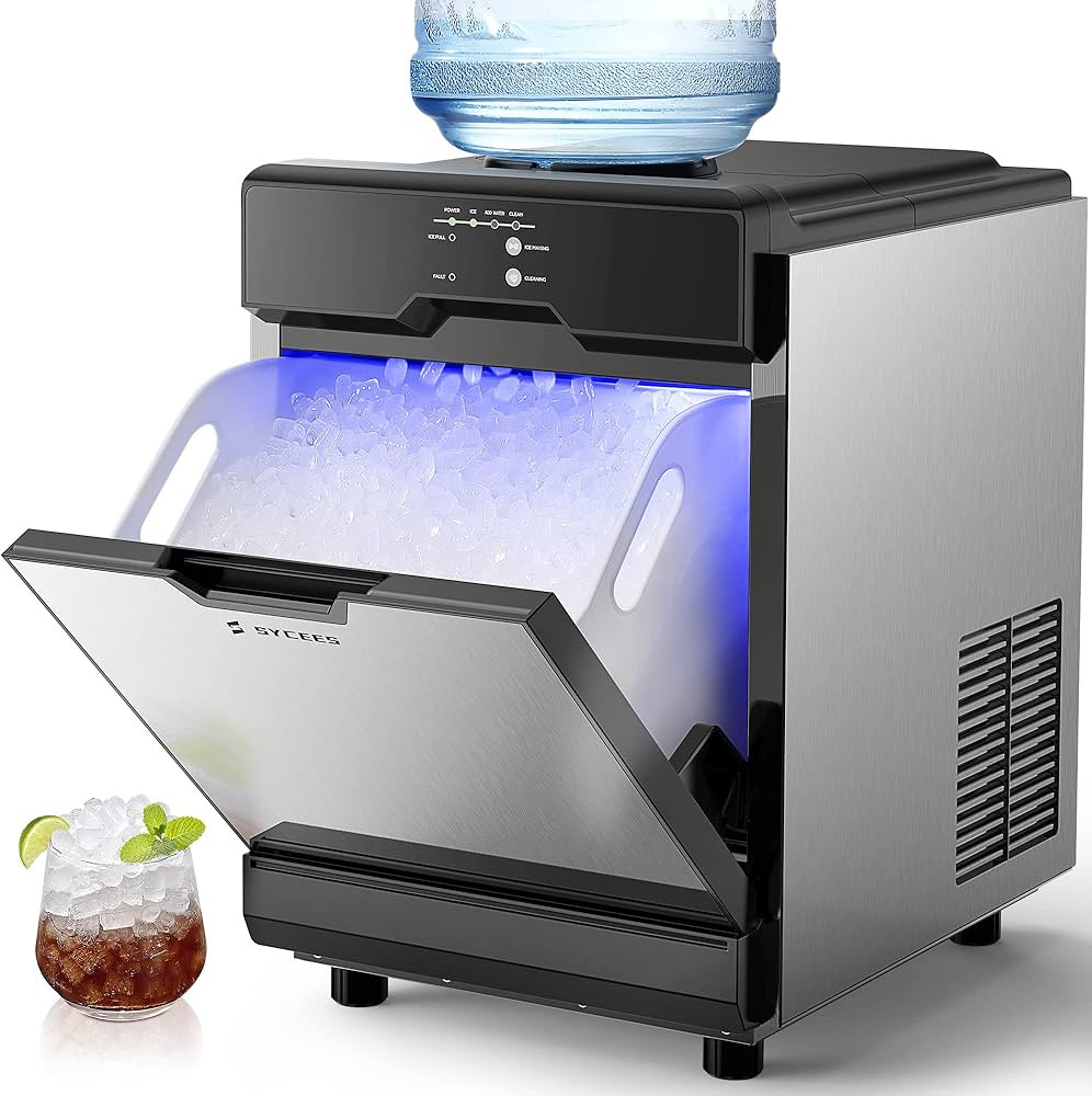 SYCEES Nugget Ice Maker Countertop, 55lbs High Output, 13lbs Large Storage, 7-Min Fast Sonic Ice,... | Amazon (US)