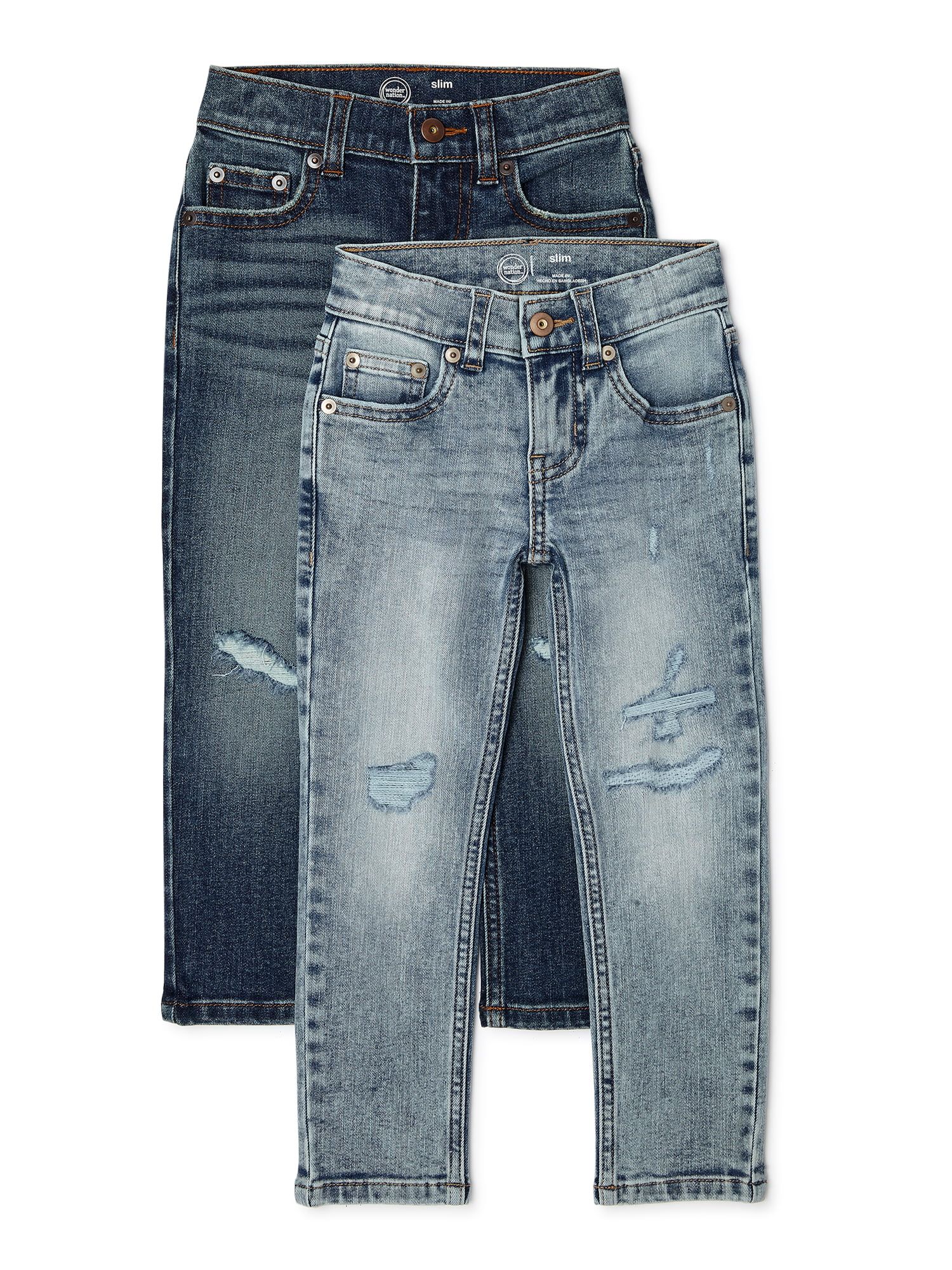 Wonder Nation Boys Rip & Repair Jeans, 2-Pack, Sizes 4-18 & Husky - Walmart.com | Walmart (US)