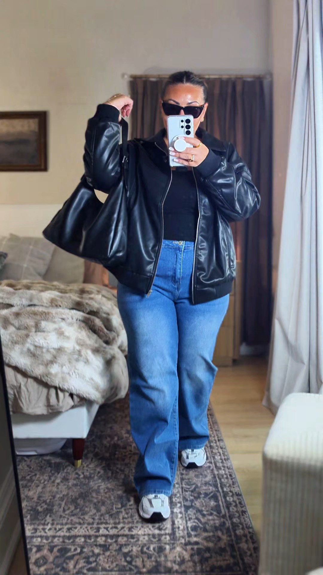 Faux leather jacket fit for fall

#LTKMidsize #LTKOver40 #LTKootd