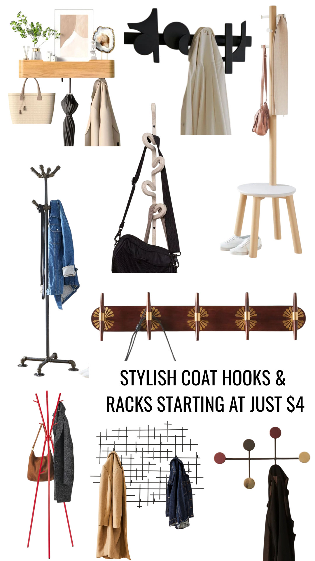 A stylish entryway starts with the small details. This curated edit of coat racks and wall hooks proves that everyday storage can be just as design-forward as your furniture—whether you love sculptural statement pieces, clean minimalist lines, or playful budget finds. From solid wood and brass accents to colorful, space-saving hooks, these picks add instant personality and order to busy hallways, starting at just $4. 

 #LTKHome