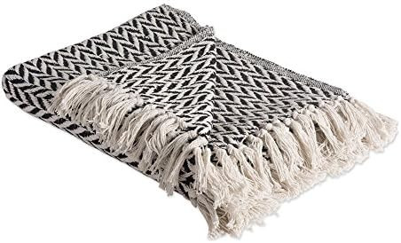 DII Zig Zag Throw Collection Modern Woven Cotton, 50x60, Black | Amazon (US)