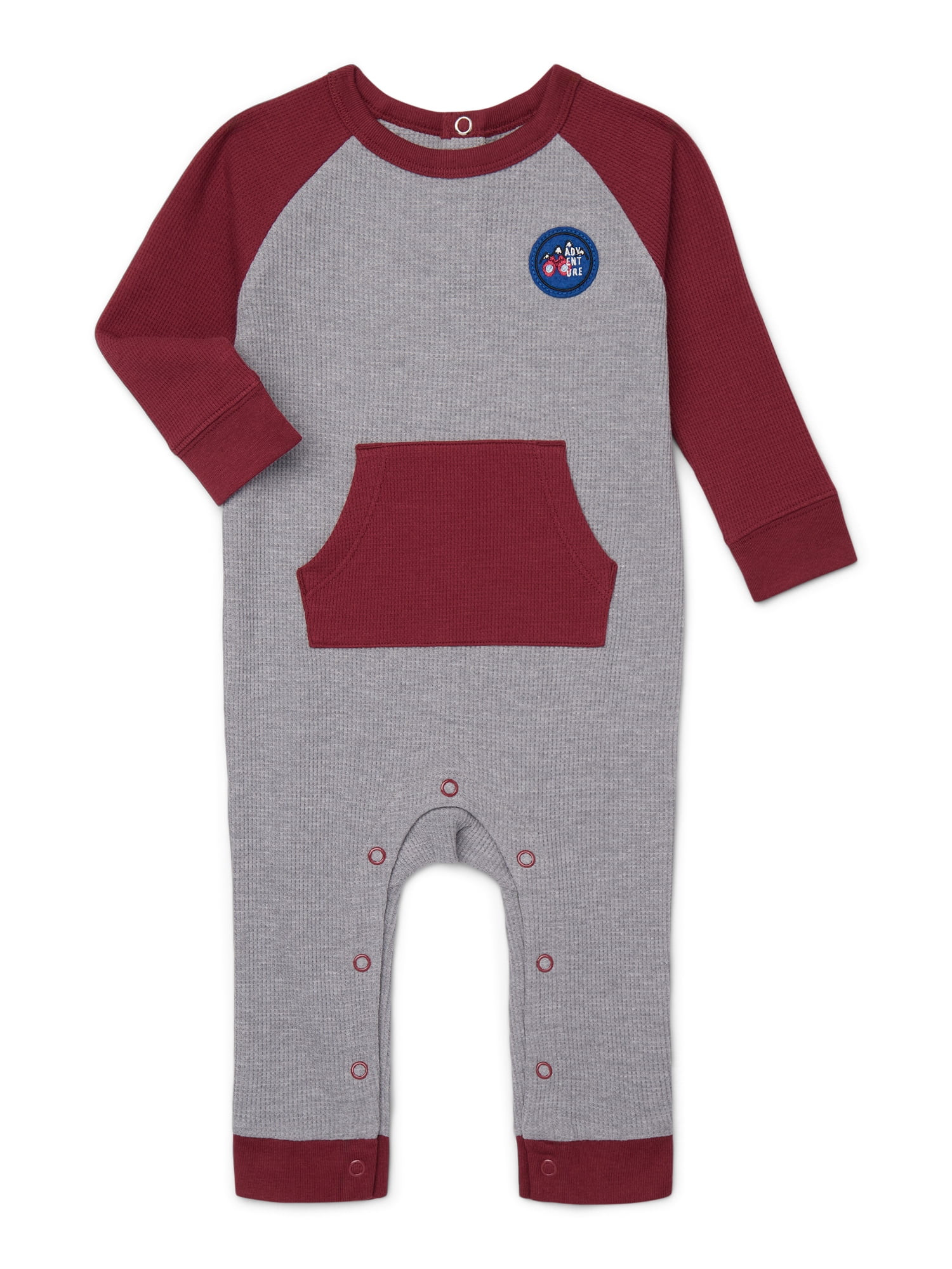Garanimals Baby Boys Colorblock Waffle Jumpsuit One-Piece with Long Sleeves, Sizes 0M-24M | Walmart (US)