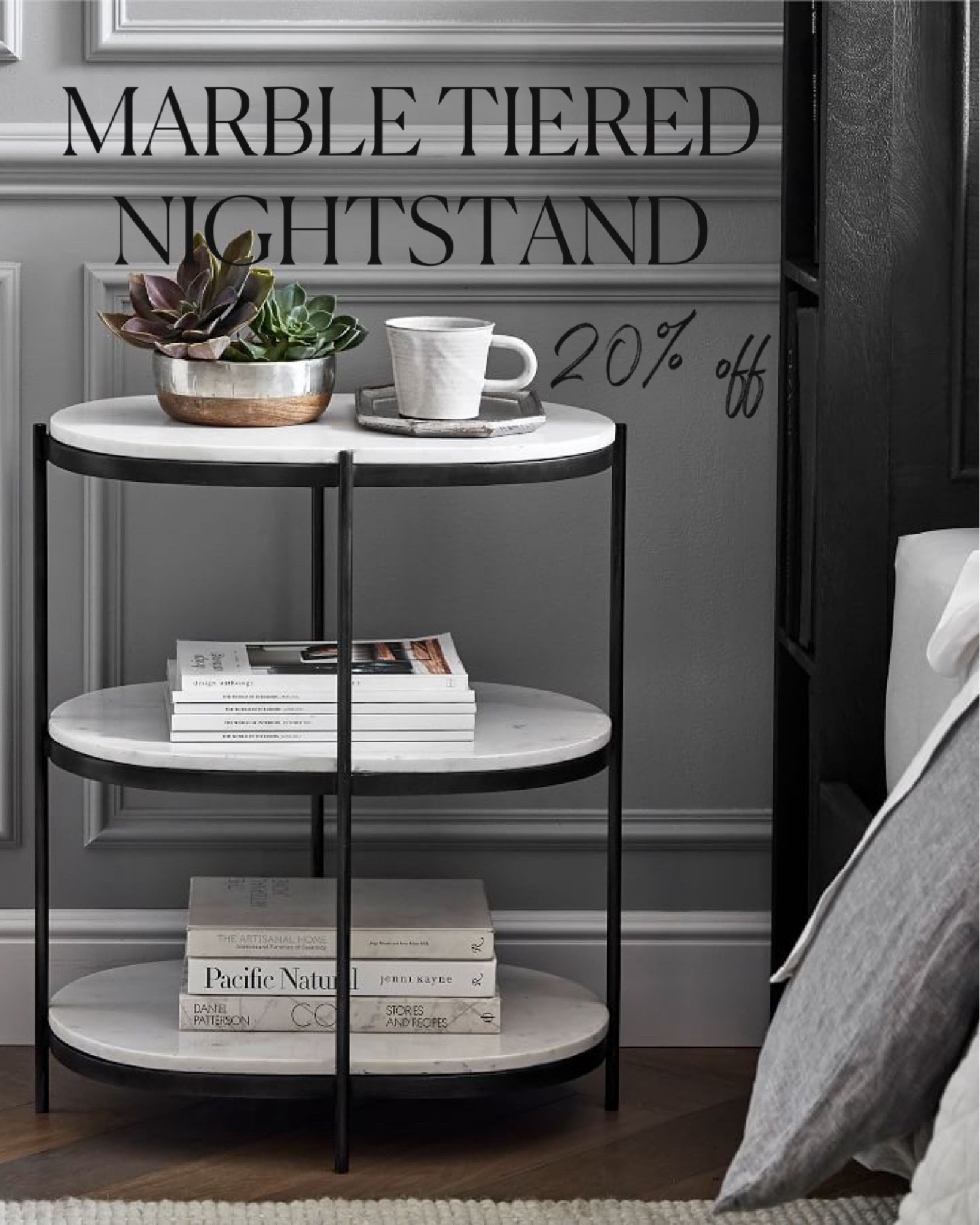 Marble tiered nightstand, three shelf nightstand, black metal nightstand, marble nightstand, sale alert, Pottery Barn

#LTKstyletip #LTKhome #LTKFind