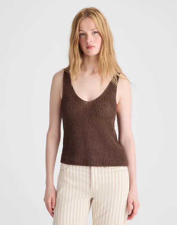 V-Neck Tank in 100% Linen | Madewell