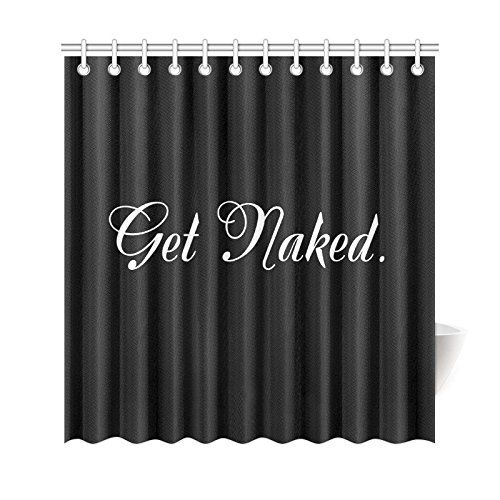 your-fantasia Quote Get Naked Black Background Bathroom Waterproof Shower Curtain 72 x 72 inches | Amazon (US)