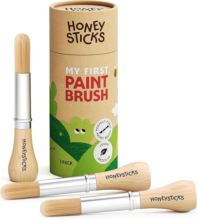 Honeysticks My First Paint Brush Set - 3 Pack: Ideal for Babies and Toddlers. Jumbo Brushes with ... | Amazon (US)