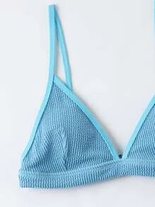 Textured Triangle Tanga Bikini Swimsuit | SHEIN