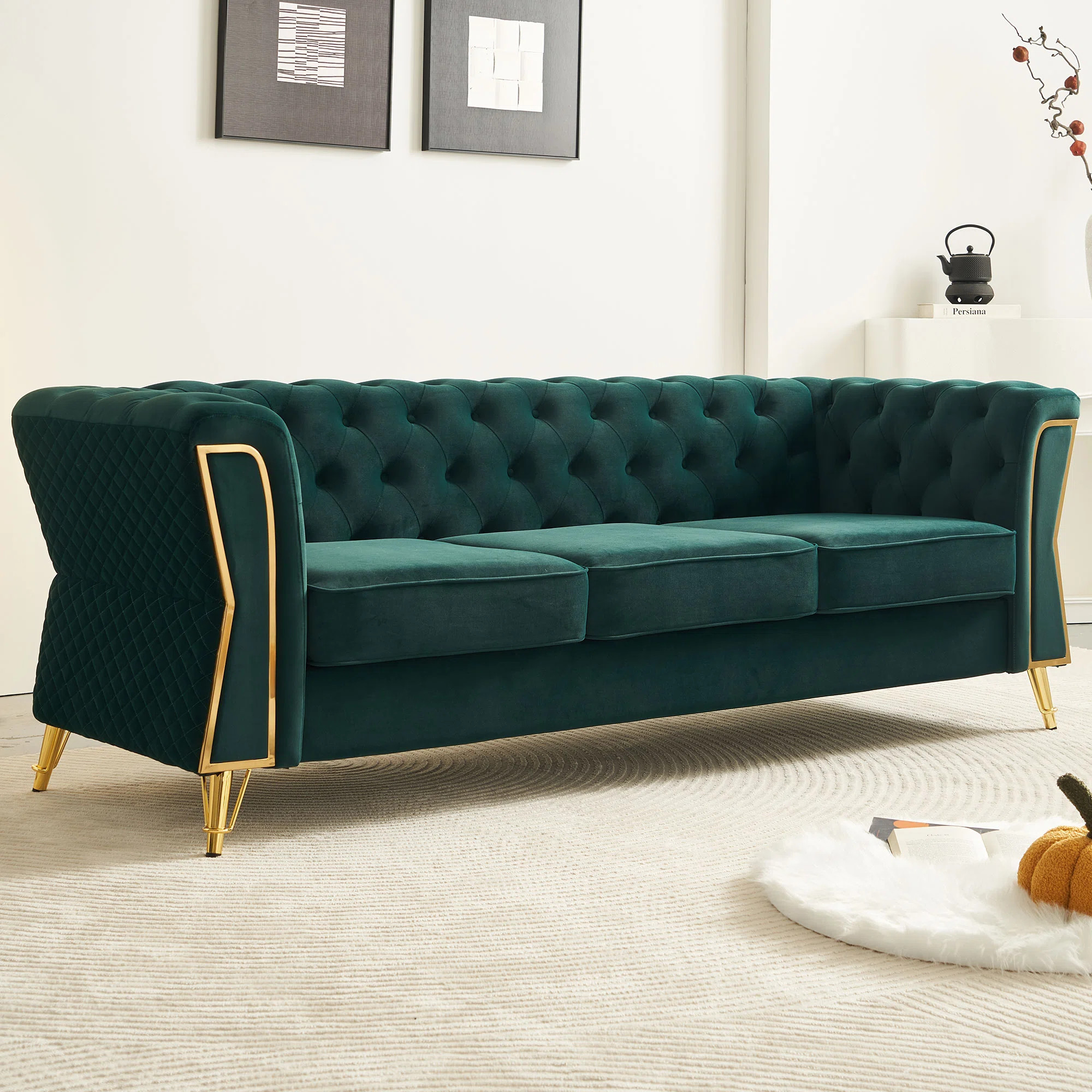 Elira 87.4'' Velvet Flared Arm Sofa | Wayfair North America