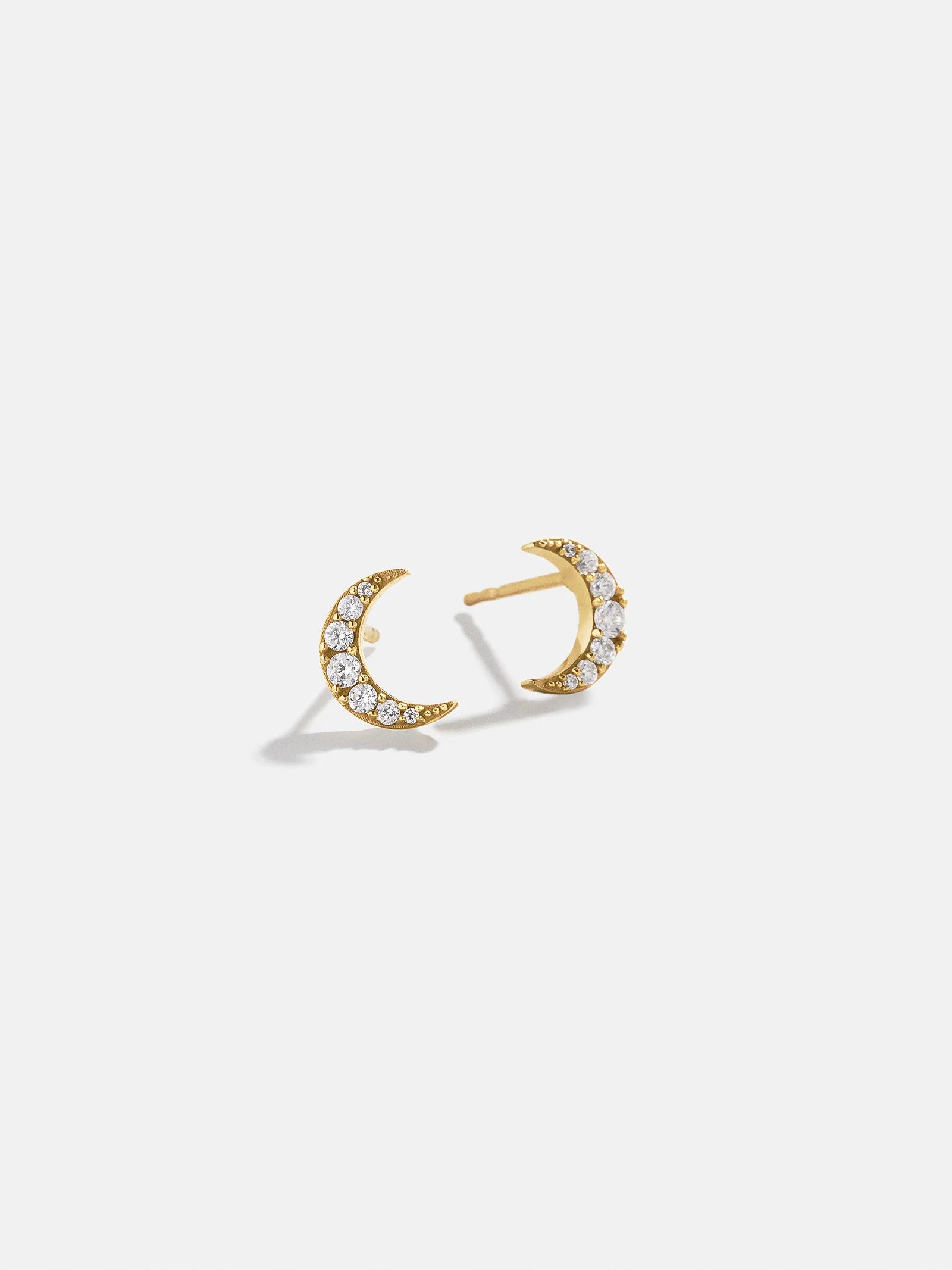 18K Gold Celestial Delicate Stud - Crescent Moon | BaubleBar