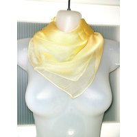 Yellow Silk Scarf With Metallic Thread Neck Wrap Headband Hair Tie Bag Decor Shirt Dress Jacket Accessories For Women Unique Gifts Her | Etsy (US)