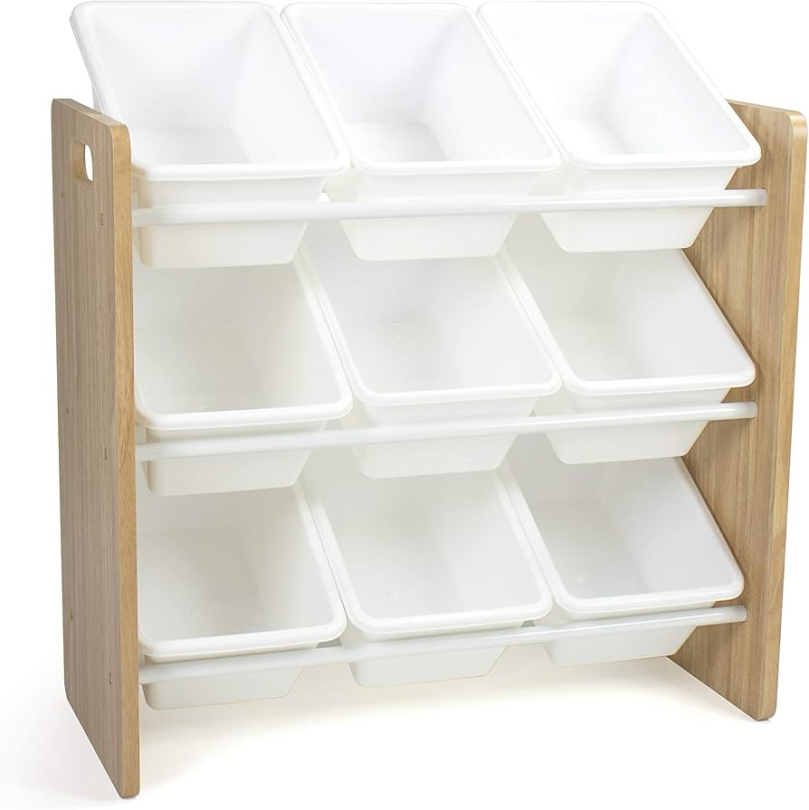 Humble Crew 9-Bin Toy Organizer – Journey Natural Wood with White Plastic Bins, 3-Tier Storage ... | Amazon (US)
