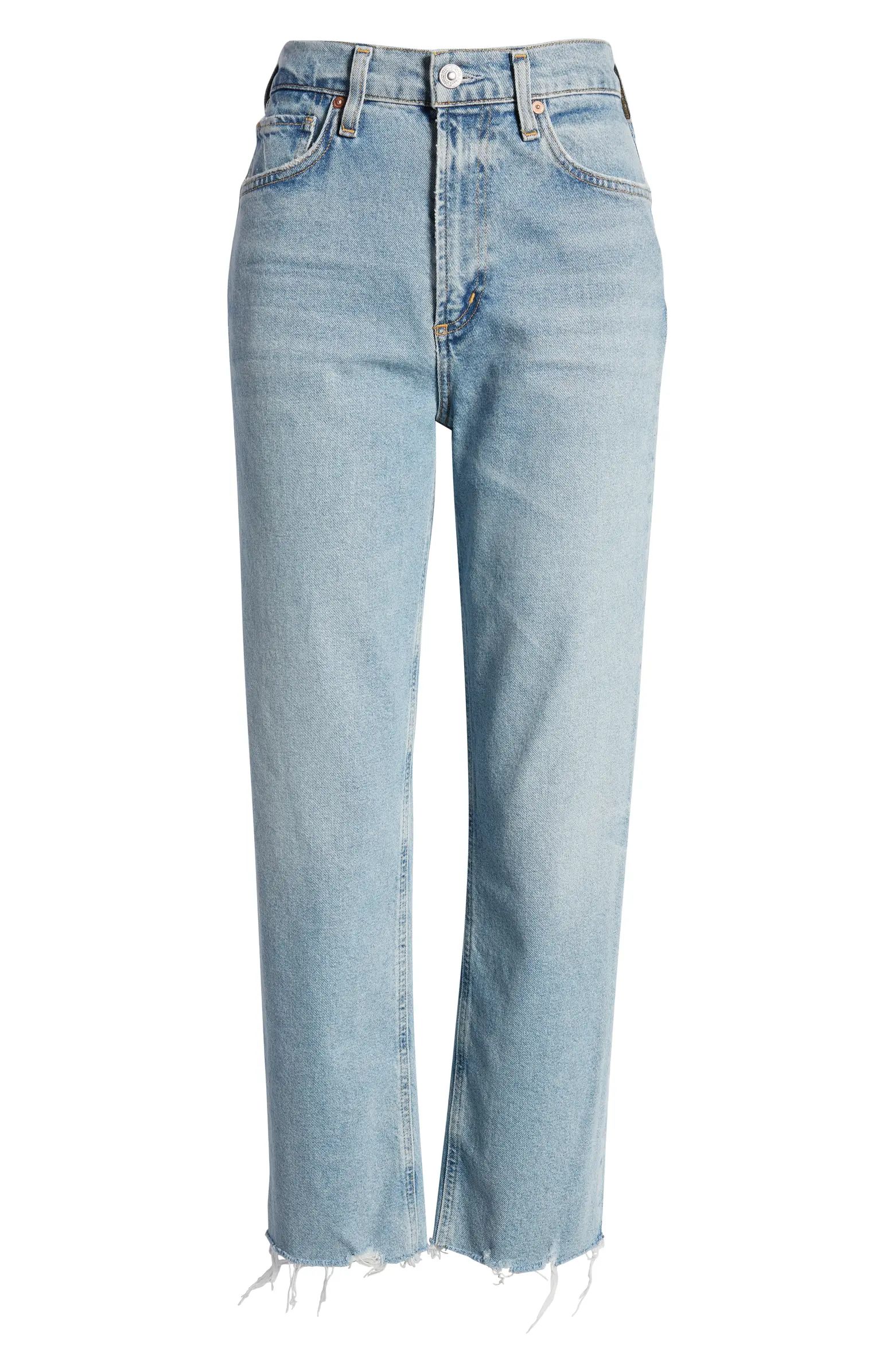 Citizens of Humanity Daphne High Waist Raw Hem Crop Stovepipe Jeans | Nordstrom | Nordstrom