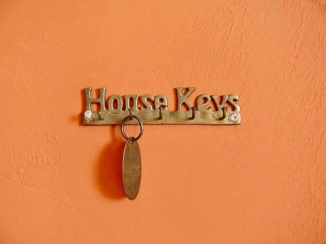 Brass Key Holder Rack, House Keys Wall Hooks, Vintage Entryway Organizer Decor - Etsy | Etsy (US)