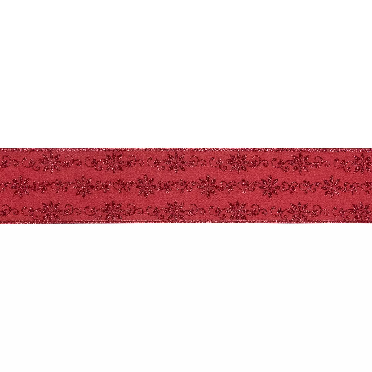 Northlight Red Glittered Poinsettia Christmas Wired Craft Ribbon 2.5" x 10 Yards | Target