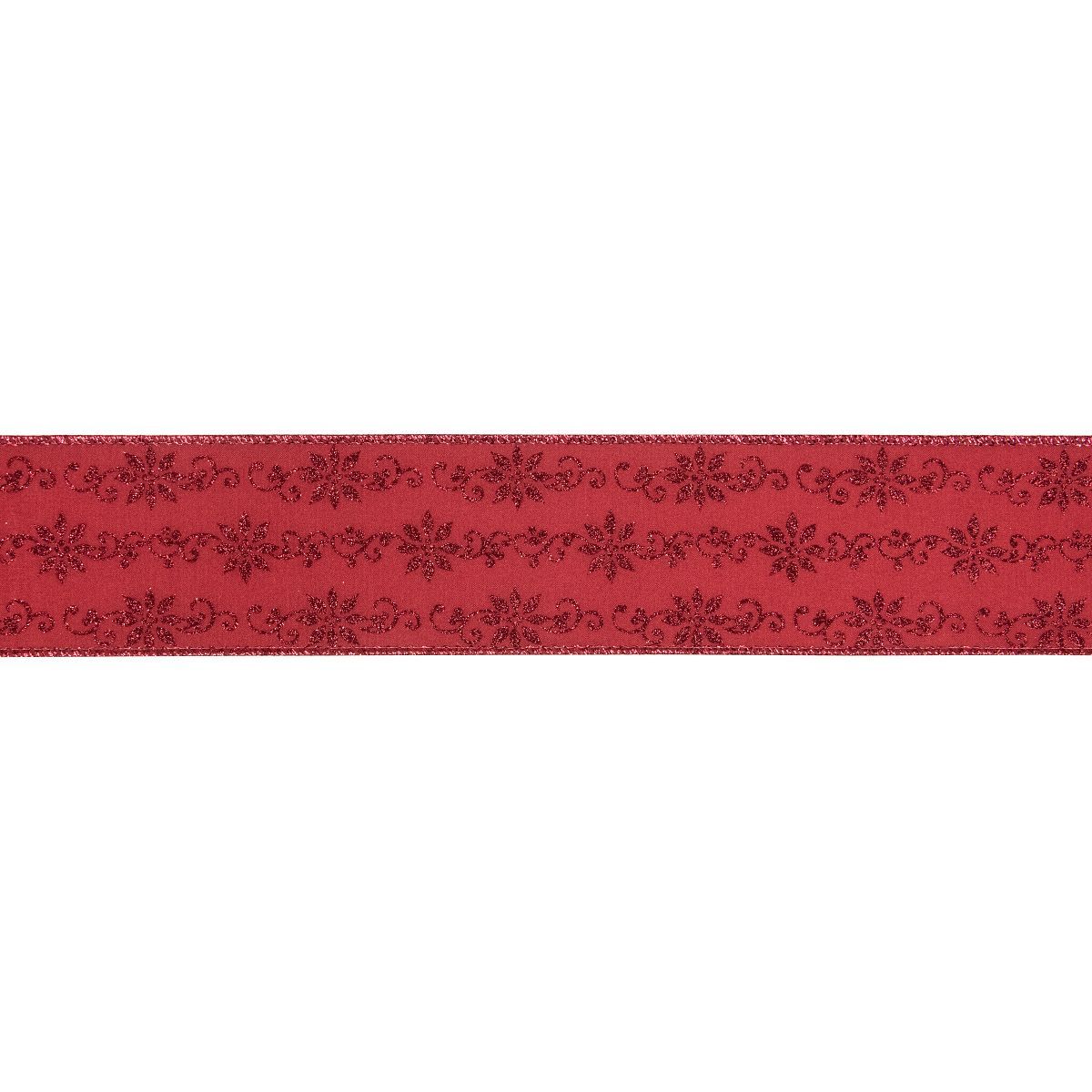 Northlight Red Glittered Poinsettia Christmas Wired Craft Ribbon 2.5" x 10 Yards | Target